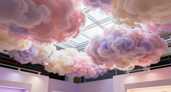 ceiling clouds enhance booth